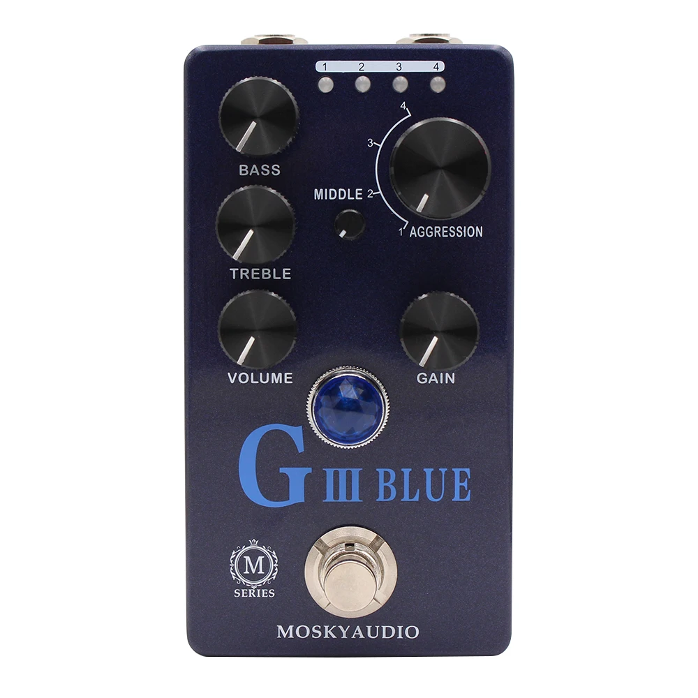 MOSKYaudio G III BLUE Purple Channel Preamp/Overdrive/Distortion Pedal Guitar Bass Effect Pedal and Four Models With True Bypass