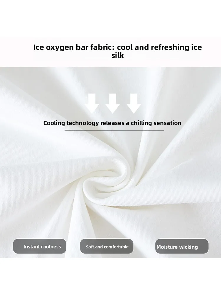 Ice Silk ort Sve T-irt Women's Loose Lazy Sle Summer Retro Cool Feeling Cotton Korean Version round Ne Print Top