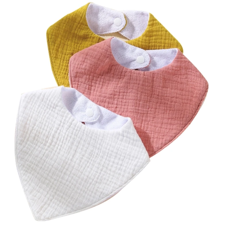 Convenient & Durable Baby Bibs Soft & Breathable Cotton Bibs Waterproof & Easy to Use Newborn Bibs for Boys Girls 3pcs