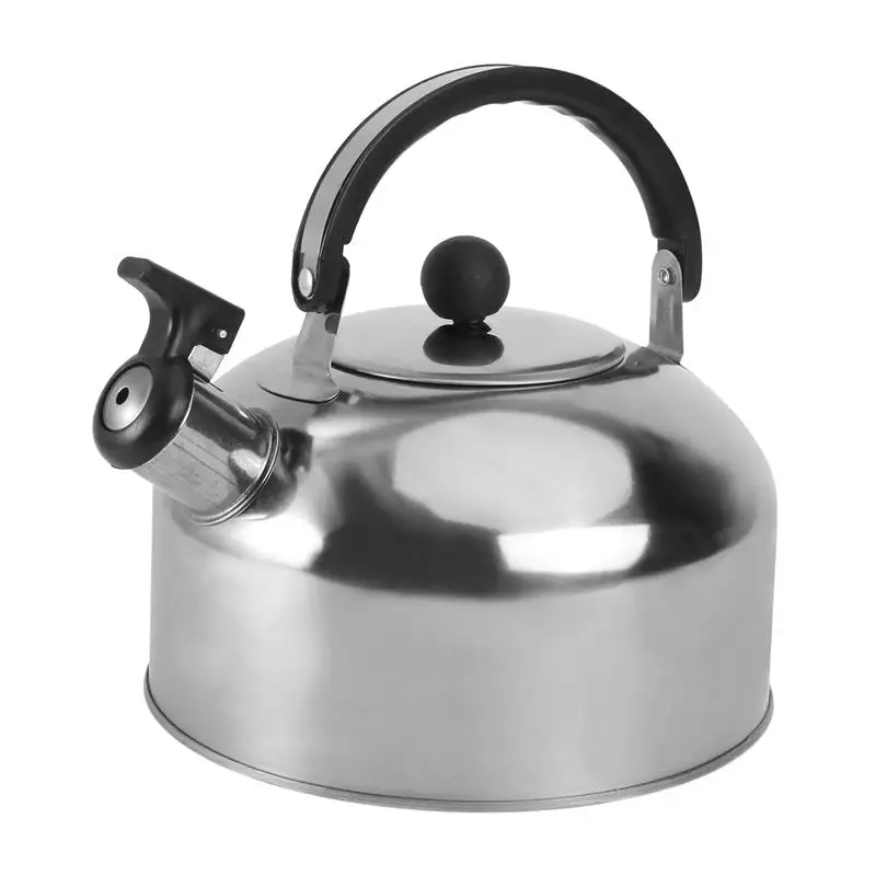 2L Stainless Steel Whistling Tea Kettle Water Boiling Kettle Ergonomic Handle for Trips Stove Gas Whistling Kettle Teakettle NEW