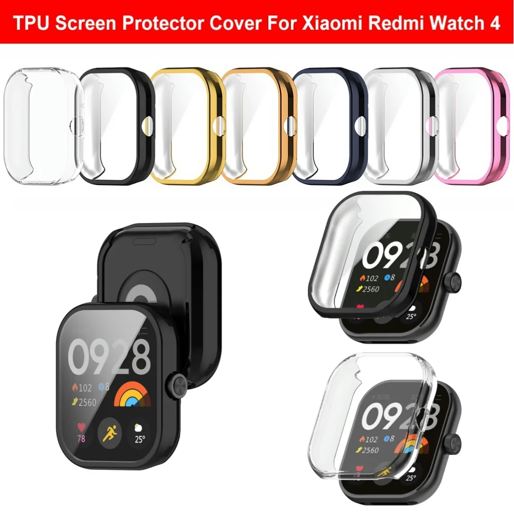 Case For Redmi Watch 4 TPU Case Screen Protector Cover Watchband Ergonomic Cover Dustproof And Anti-Fall Smart Watchband Case