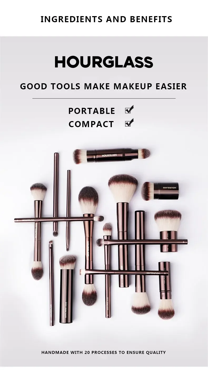 CHICHODO メイクブラシセット (Hg3 チューブセット) 両端ブラシ スティップリングブラシ 輪郭ブラシ ソフトなバフ毛ブラシ付き