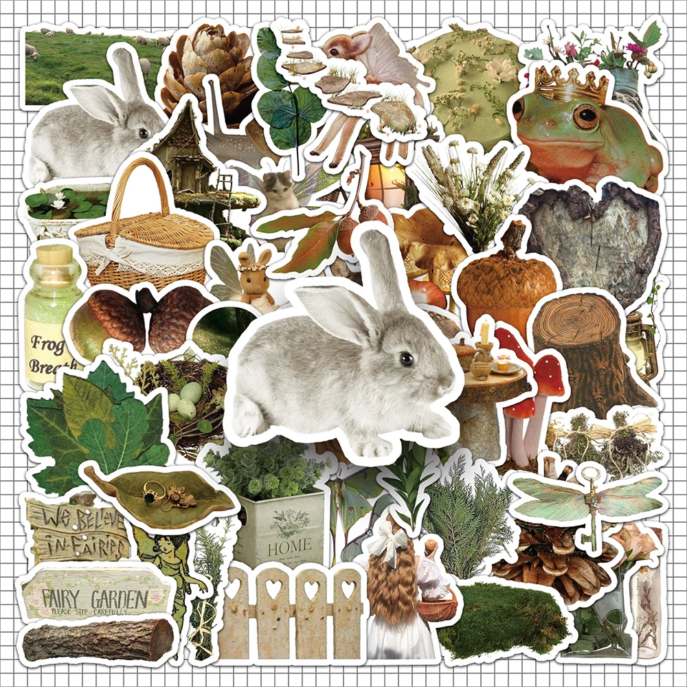 

10/30/50pcs Ins Style Retro Pastoral Forest Stickers Aesthetic Graffiti Luggage Laptop Phone Waterproof Vinyl Decals Toys Gifts