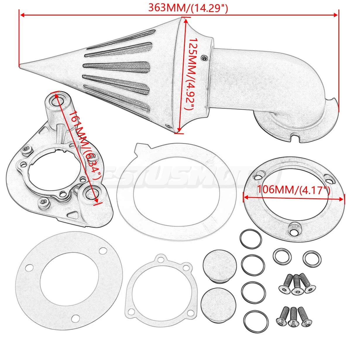 Motorcycle Spike Air Cleaner Intake Air Filter System Kits For Harley Sportster XL 883 1200 Forty-Eight 1991-2022 2021 2020