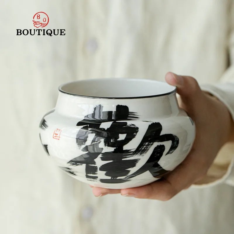 Pure Handwritten Tea Washing Bowl Ceramic Jianshui Water Bowl Pretty Residue Jar Kung Fu Set Tea Ceremony Accessories Vintage