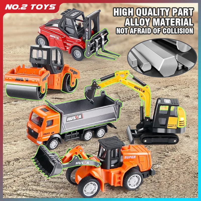 Huina liga empilhadeira rolo dumper escavadeira agitador caminhão modelo diecast carro caminhões de engenharia crianças brinquedo coleção presente natal