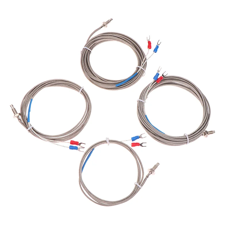 1 pezzo 0-400 ° C Regolatore di temperatura Termocoppia Filettatura M6 Vite Tipo K 1/1.5/2/3/4/5m Sensore di temperatura sonda