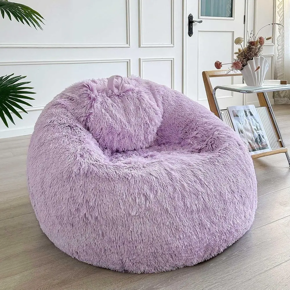 

luy aux ur Bean Bag Chair Cover (No iller), Ultra-sot Light ple Stued Animal Storage Bean Bag Cover, Anti-slip uzzy Gaming Bean
