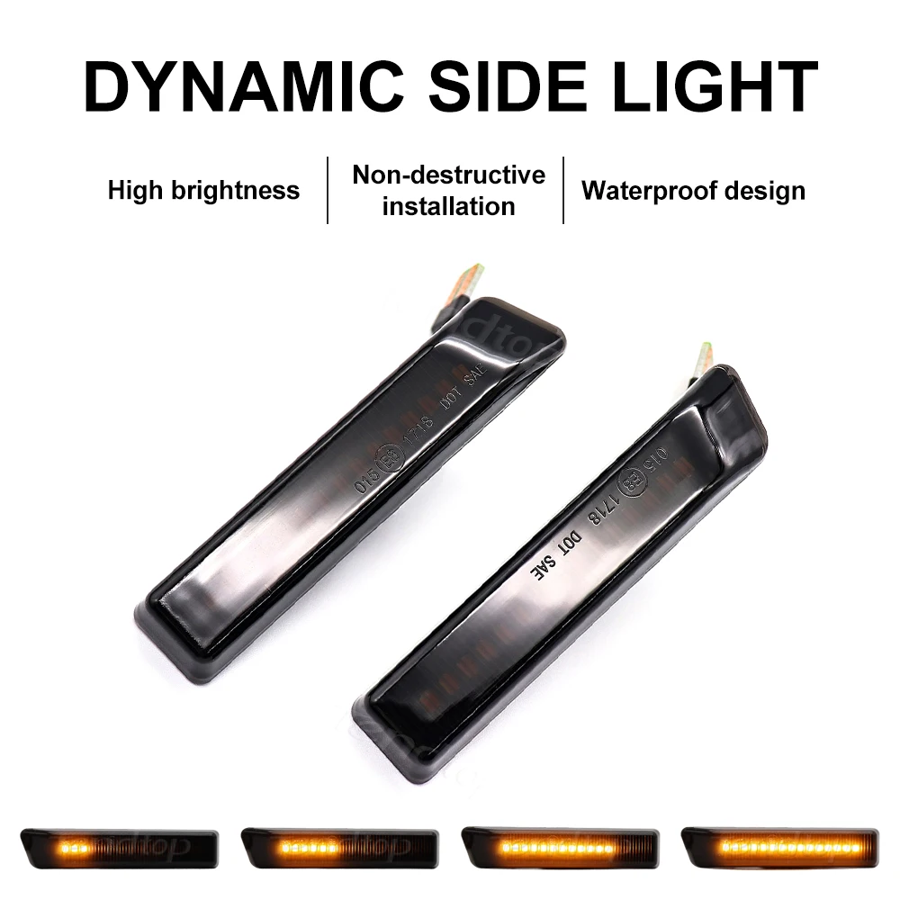 Dynamic Flowing LED Turn Signal Side Marker Light Blinker  For BMW E36 M3 Facelift 1997-1999 X5 E53 1999-2006