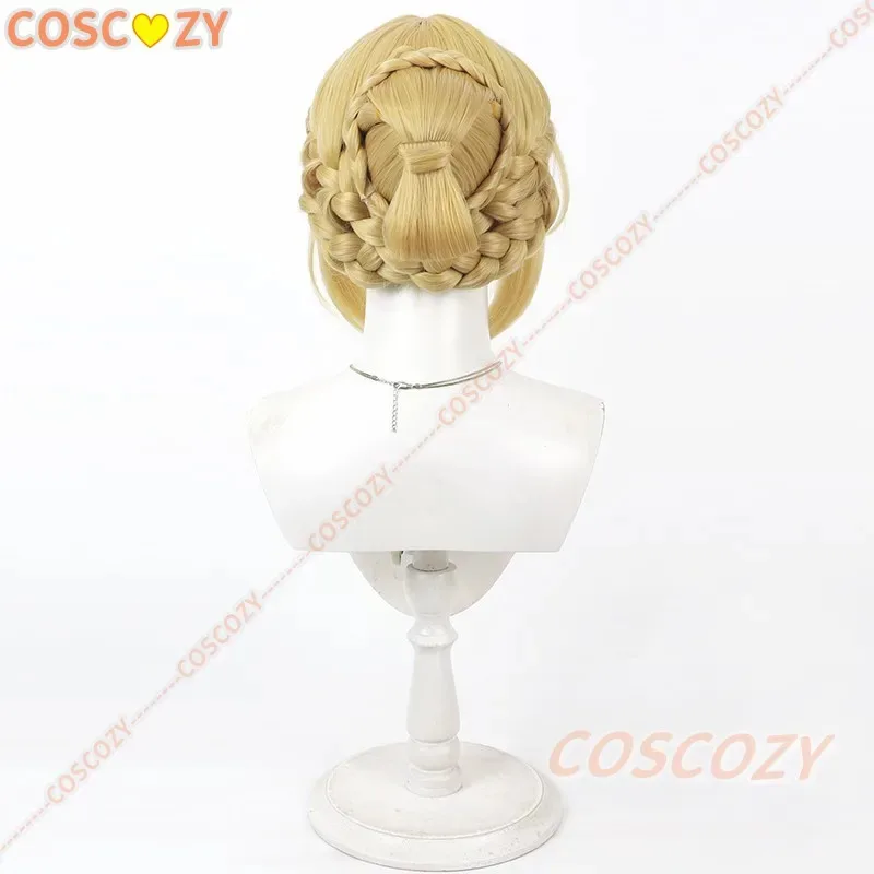 CyZenless Zone Zero Evelyn Chevalier 코스프레 가발 골든 브레이드 번 스타 오브 리라 할로윈 파티 Evelyn 가발 여성 소녀 Carniv