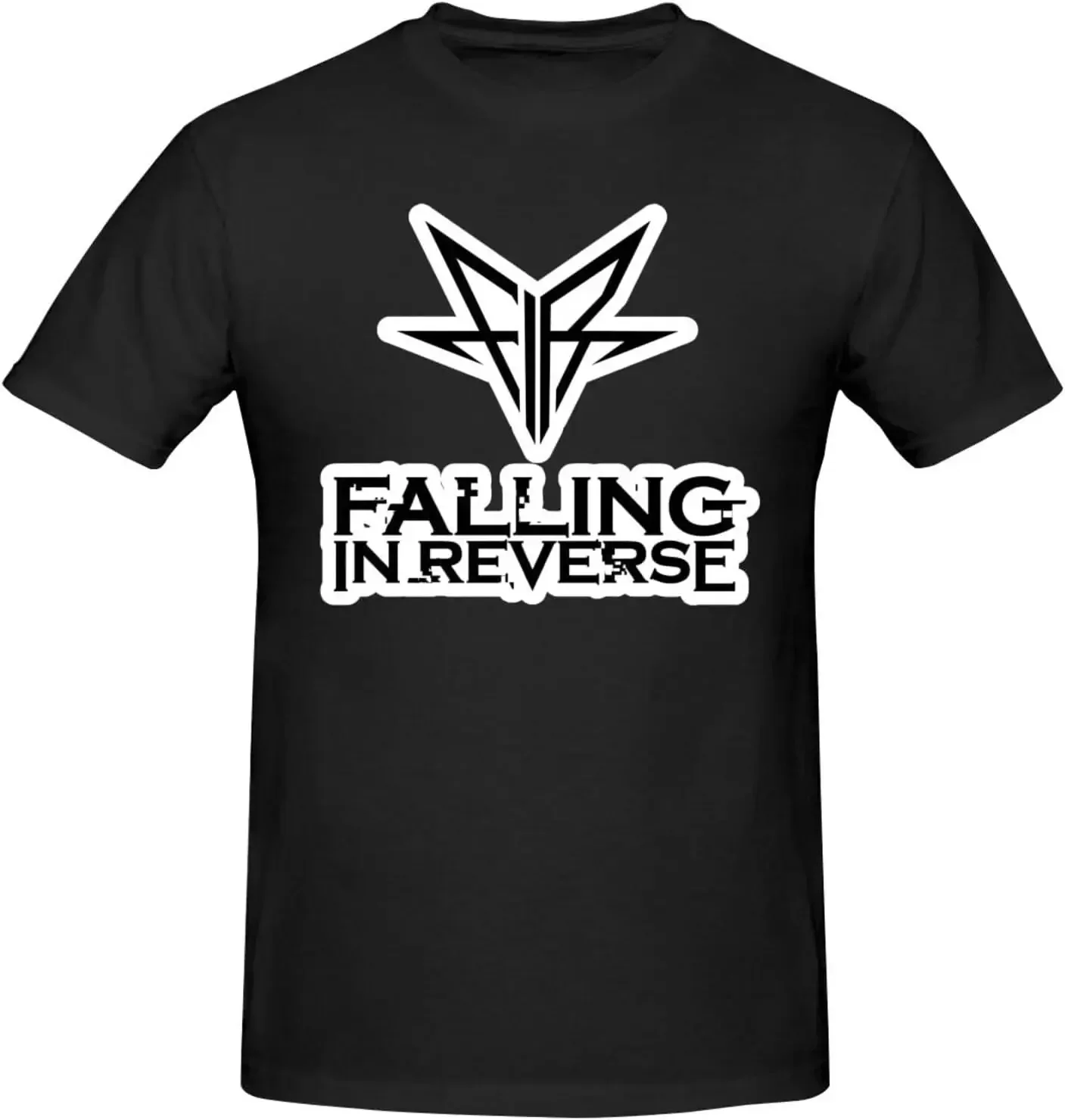 Falling in Band Reverse Men's Crew Neck Short Sleeve Top Trend Versatile T-Shirt Black mens designer clothes new in tops tees