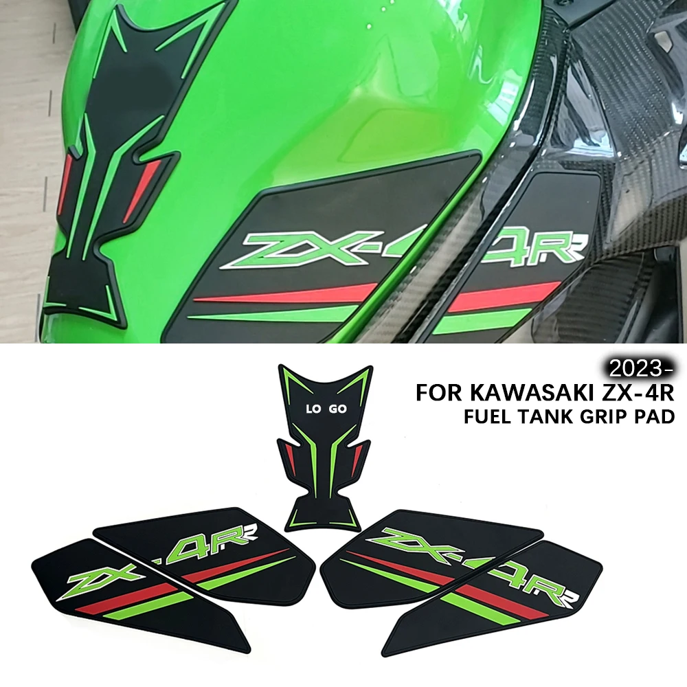 

3D Rubber Anti-Slip Fuel Tank Protector Sticker For Kawasaki ZX-4R/ZX-4RR 2023- | Non-Slip Liner Pad with Bubble-Free Installati