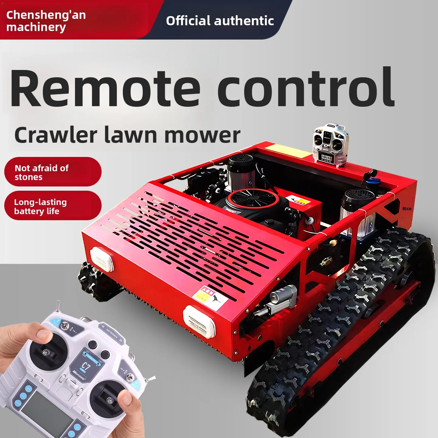 CX remote control lawn mower crawler all-terrain small fully automatic multi-function, grass crushing
