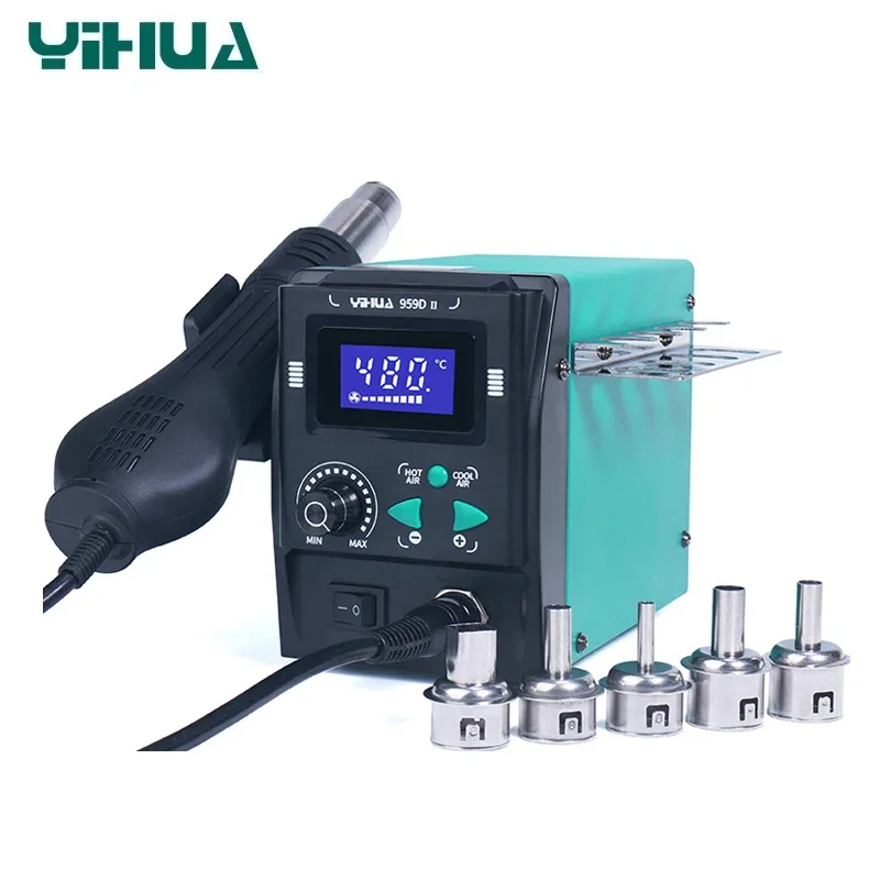 YIHUA 959D-II Easy Plug-pull Nozzles Hot Air Gun Soldering Rework Station Phone Repair Tools Welding Station