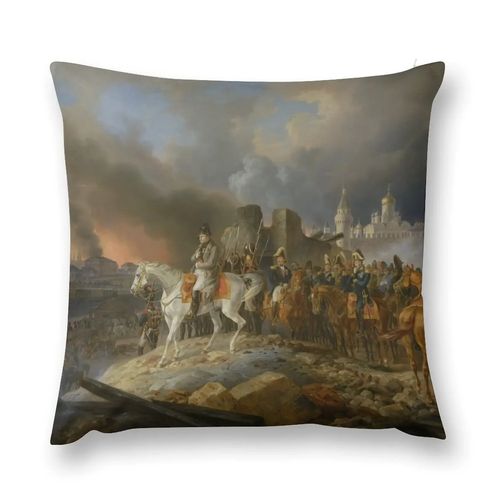 

Napoleon watching the fire of Moscow in September Throw Pillow Sitting Cushion luxury sofa pillows pillow