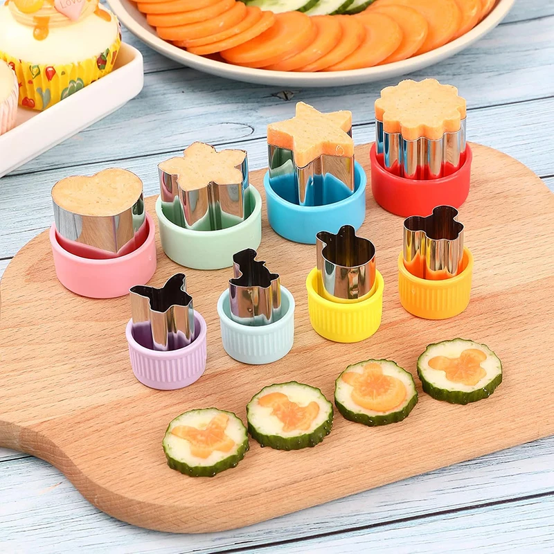 Plastic Sandwich Cutters Set for Children Kids DIY Food Cookies Bread Mold Maker Fruit Vegetable Cutter Shapes Baking Tools