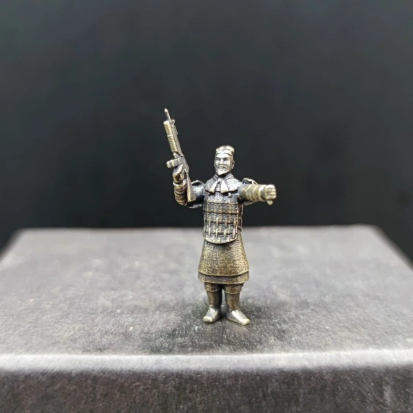 Brass Terracotta Army of Emperor Qin Shi Huang Figurine Blind Box Mini Desktop Museum Fun Cultural and Creative Archaeological
