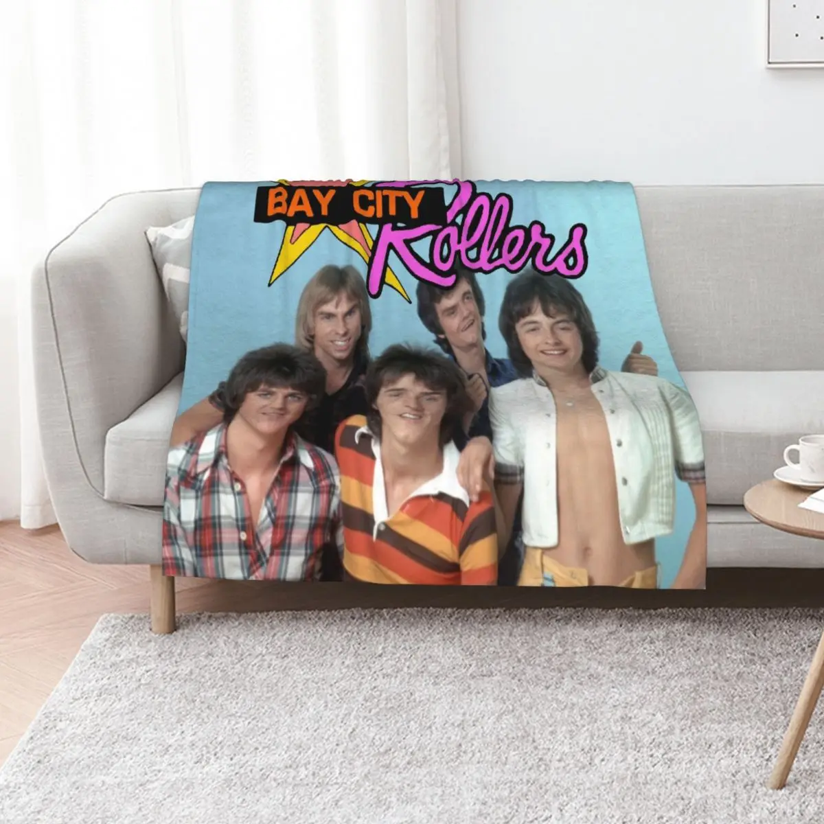 Bay City Rollers: Star Power Throw Blanket Bed covers Camping Flannel Nap Decoratives Blankets