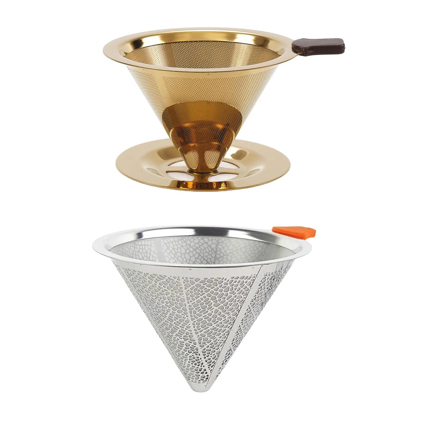 Coffee Dripper Paperless Stainless Steel Fine Mesh Funnel Drip Filters