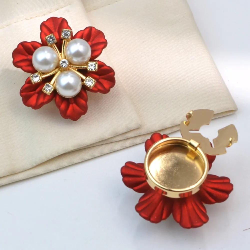 

2 шт. элегантные чехлы на пуговицы с жемчугом и лепестками цветов, запонки для рубашек, платьев, изысканные декоративные аксессуары