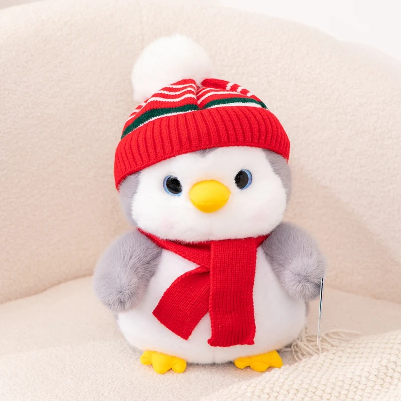 Soft Stuffed Couple Penguin Plush Toy Cute Penguin With Hat And Scarf Doll Pillow Home Decoration New Year Birthday Gift