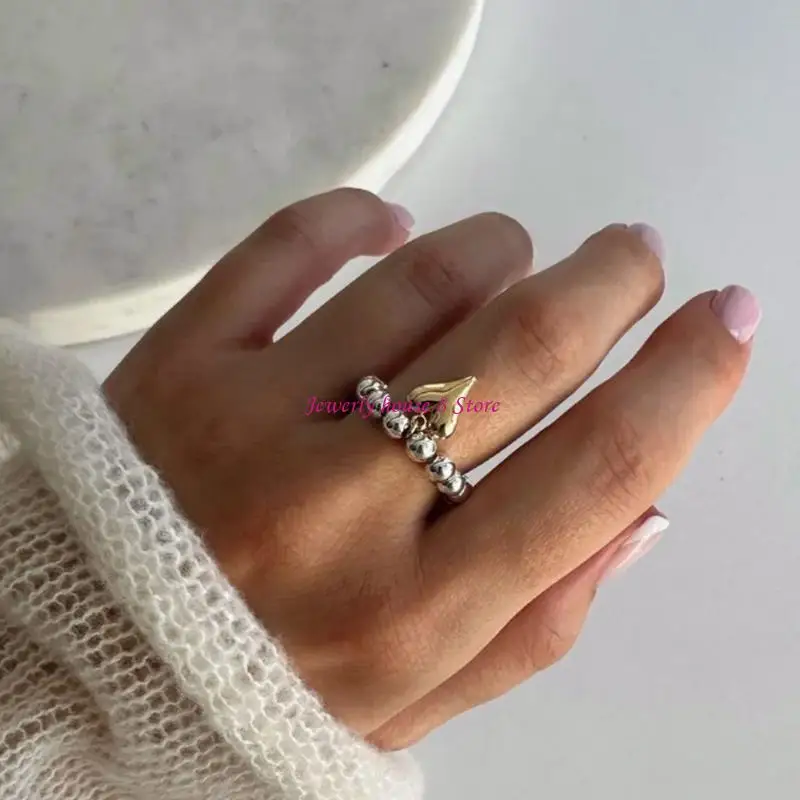 

Unique Geometric Heart Ring with Elastic String Party Wear Jewelry for Women