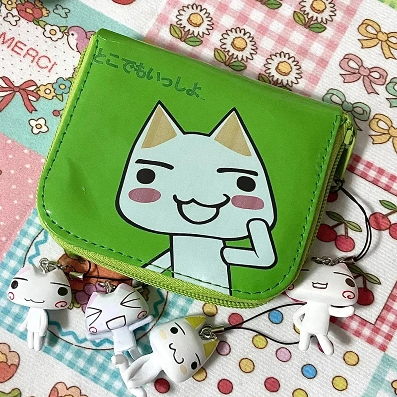 Game Doko Demo Issyo Toro Inoue Cosplay Wallet PU Leather Multi Layer ID Card Bag Green Zipper Coin Purse