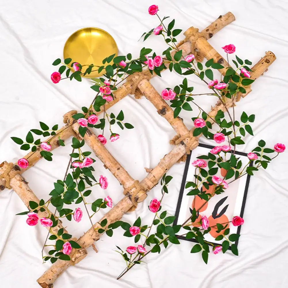 

180cm Artificial Rose Vine,Fake Hanging Rose Ivy Plants,Floral Decor for Wedding Home Party Garden Room Wall Ornament