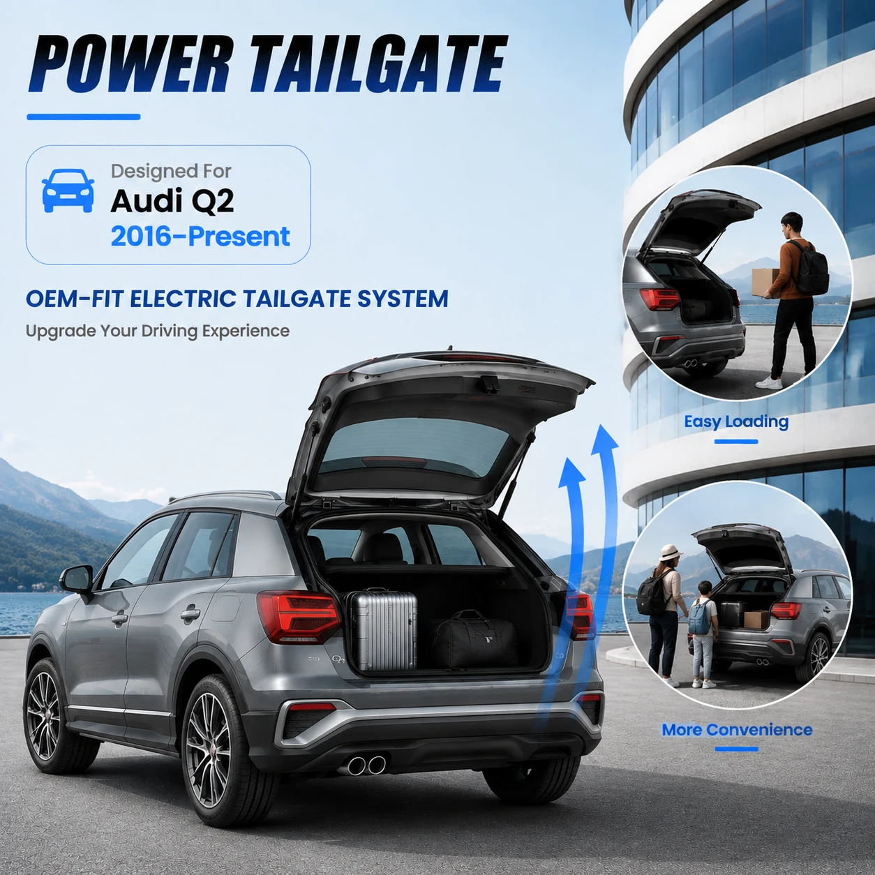 For Audi Q2 2016-Present Car Liftback Automatic Lifting Electric Tailgate Rear Door Lock Power Tailgate Rear Door Refitted