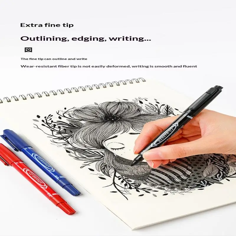 10Pcs Double-Tip Permanent Paint Marker Pens Ink For Plastic Wood Stone Metal Glass Doodling Marking Graffiti Art Set