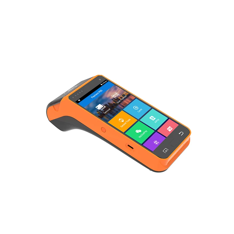 Portable All in One POS Terminal with 58mm Thermal Printer 5.5 Inches Capacitive Touch Screen Android 10 POS System with SDK