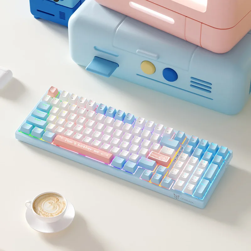

Cartoon Cat Mechanical Keyboard 82 Key 98 Key RGB Backlight Gaming Keyboard Ergonomics Girl's Keyboard Cute Gaming Accessories