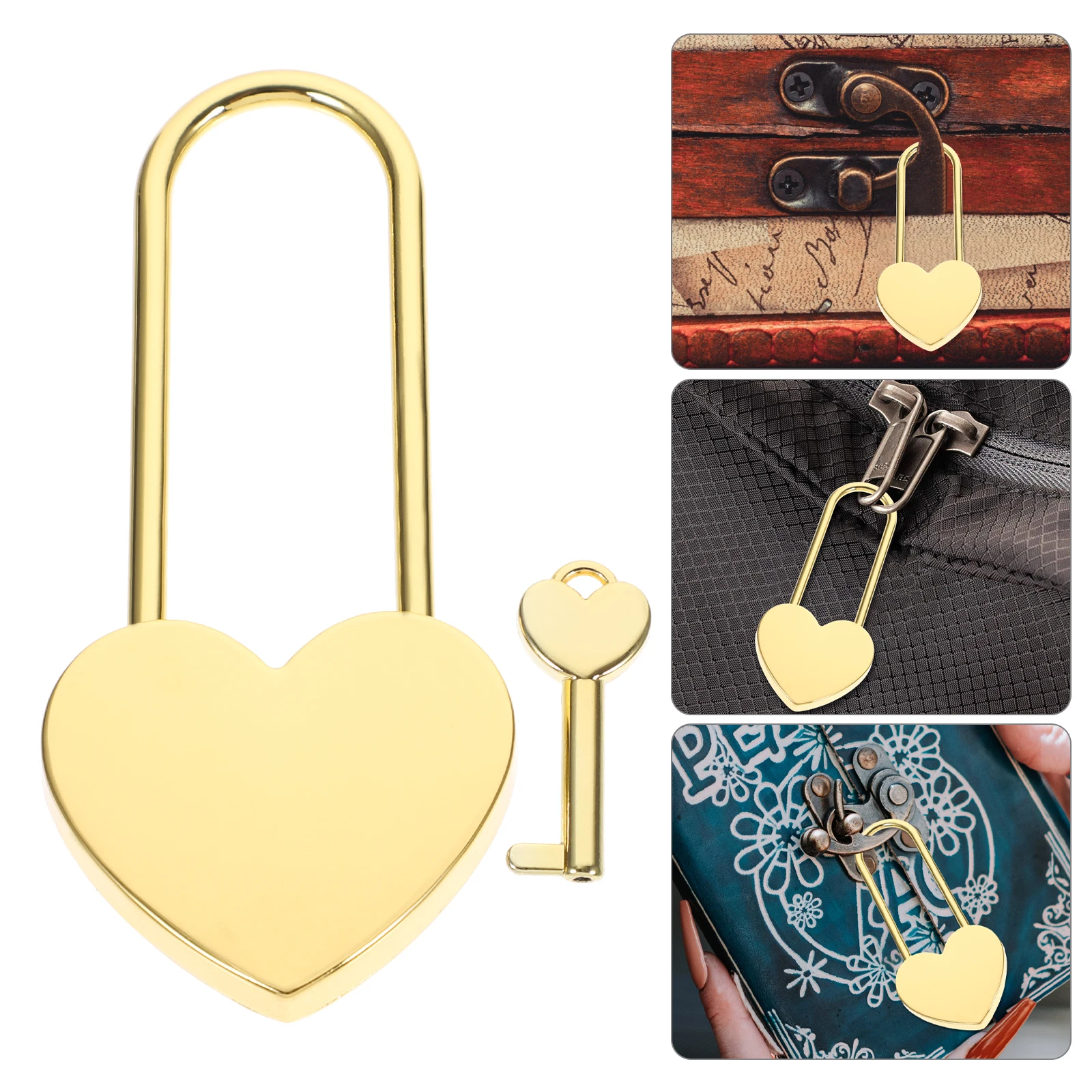 

Heart Shaped Luggage Lock Padlock Zinc Alloy Love Lock for Travel Suitcase Backpack Small Size with Key Storage Box