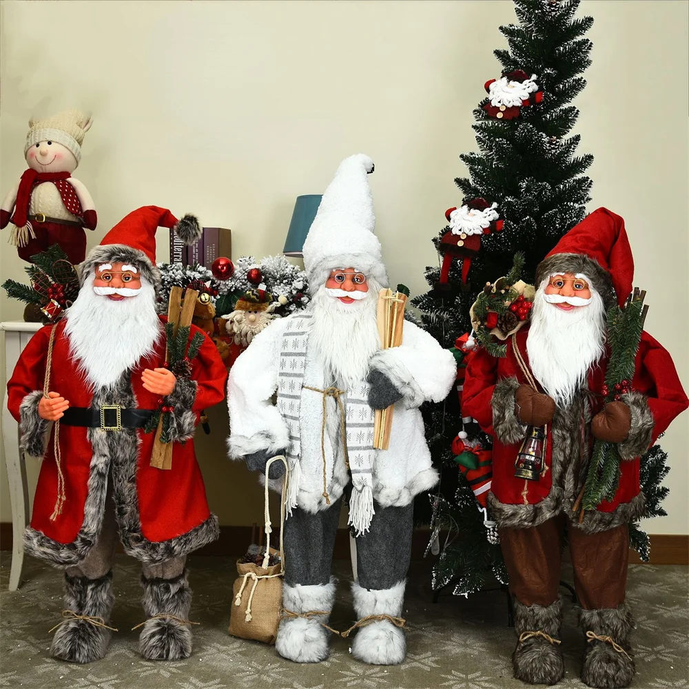 115cm Large Size Santa Claus Dolls Christmas Toys Ornaments Home Office Doll New Year Party Suppplies Decorations Kids Gifts Hot