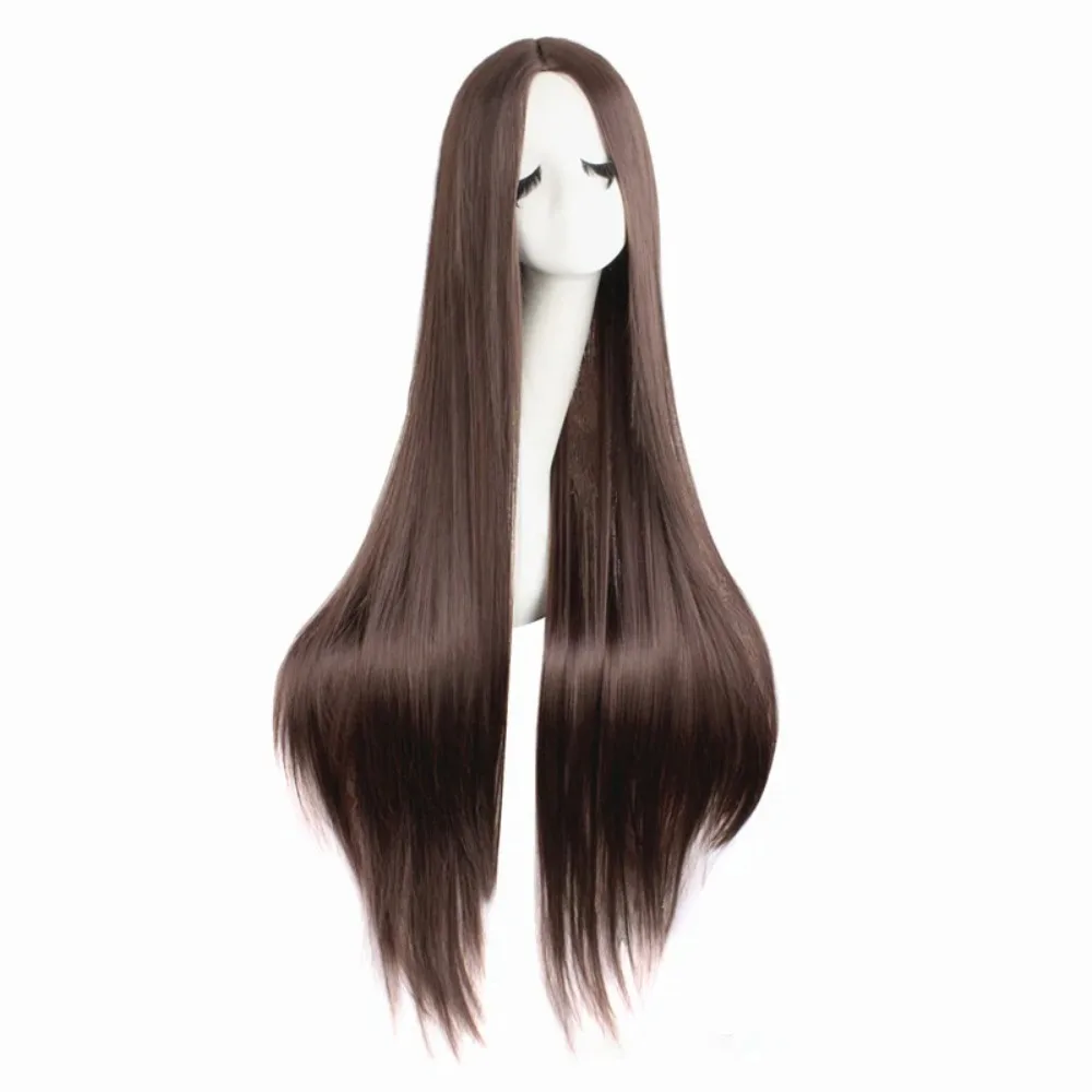 Anime Eight Layers of Snow Role Wig Ball Woman Long Straight Hair Woman and Man Universal Costume Drama Center Parting Headgear view 4