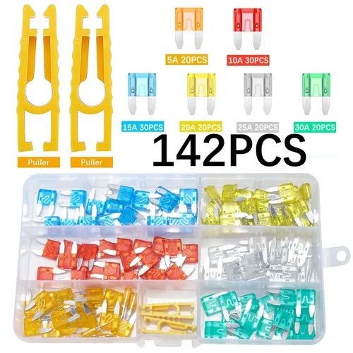 325-teiliges Standard-Autosicherungs-Set, 60 Mini-Flachsicherungen + 60 Standard-Autosicherungen + 60 Mikrosicherungen – Detail 1