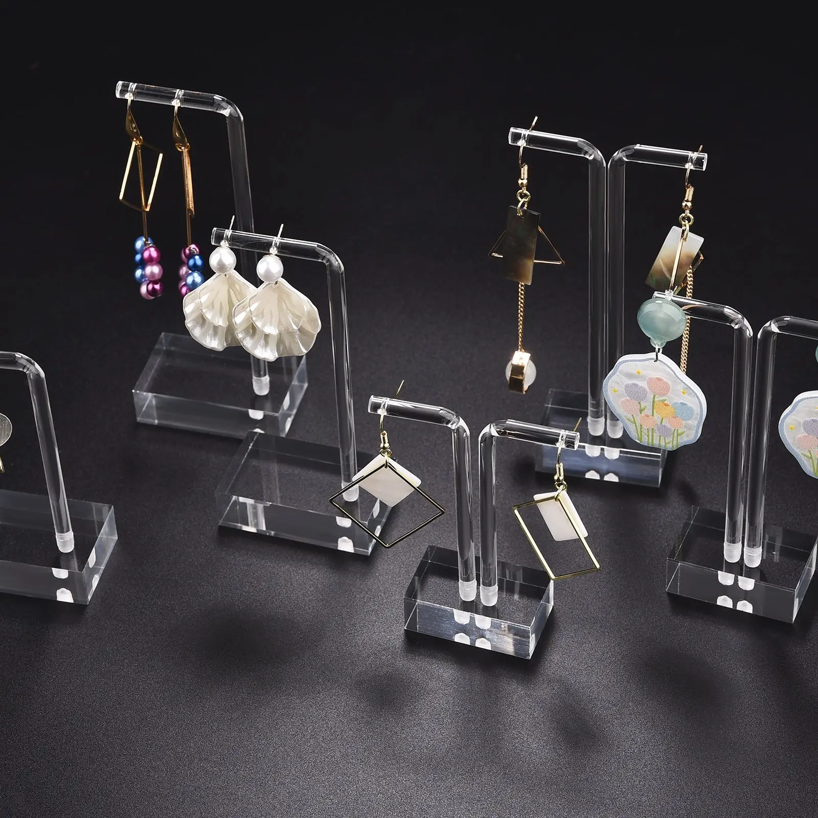 1pcs/3pcs Acrylic Material Earrings Jewelry Organizer Removable Display Rack Stand Holder Showcase Rack Iron Earring Frame Tools