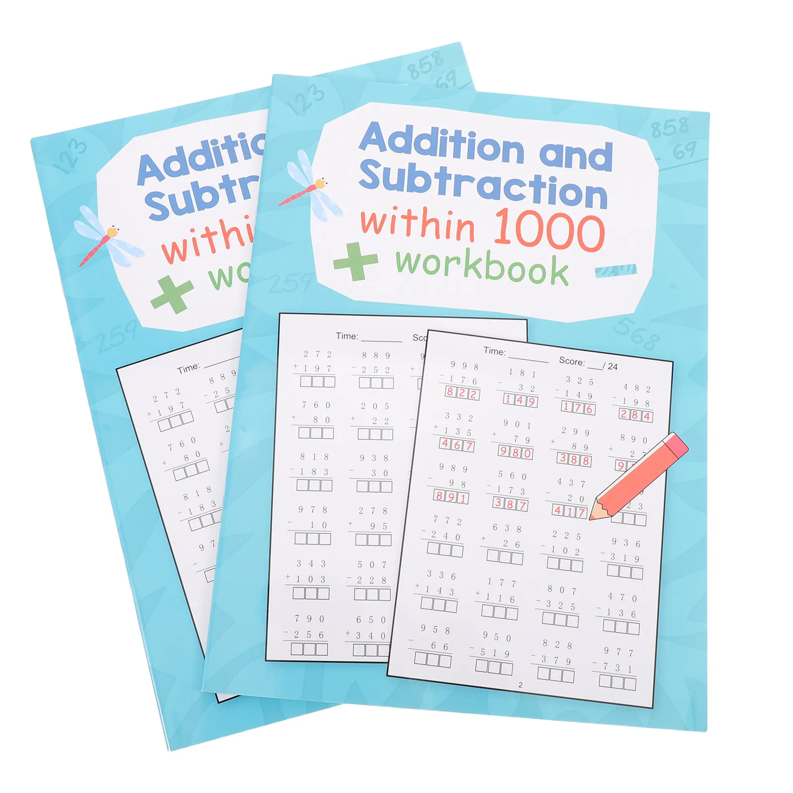 2 Books Math Workbook Addition Subtraction Mixed Operations Workbook Daily Math Practice Simple Arithmetic Exercises