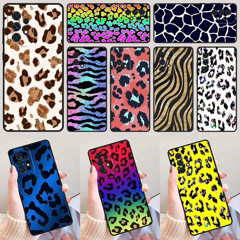 Cyan Giraffe Leopard Zebra MAD PRINTS For Samsung A52 A72 A73 A20e A21S A50 A70 A11 A12 A42 A31 A40 A51 A71 A32 A80 Phone Case