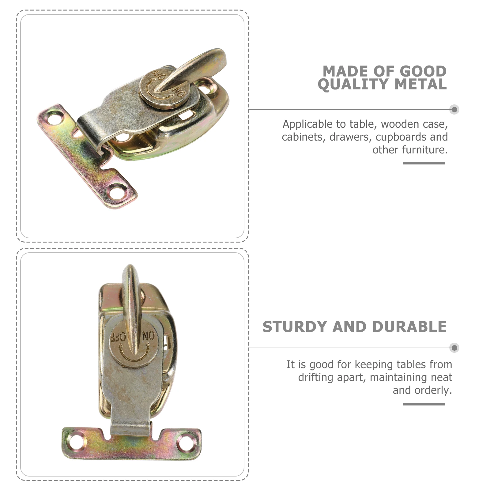 

4pcs Zinc Plated Metal Table Locks Sturdy Buckle Plate Connector For Dining Tables Locking System Handle Cabinet Desk Door