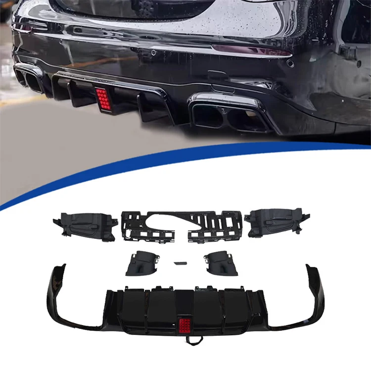 Performance Design W213 Rear Diffuser with Stainless Steel Tips for E Class W213 2016-2023 Sport 6