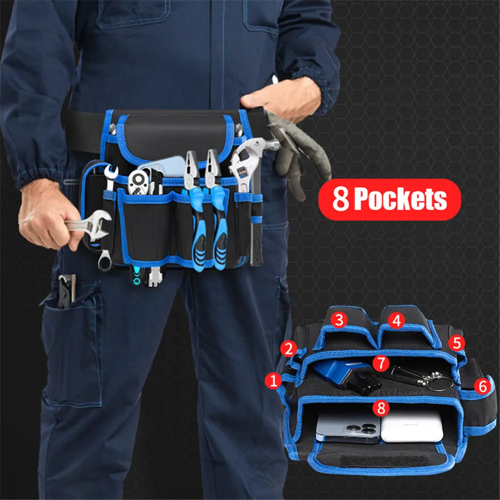 Imagem -02 - Multi-funcional Ferramentas Eletricista Bolsa Cintura Bolsa Belt Armazenamento Titular Organizador Garden Tool Kits Cintura Packs Oxford Pano Novo