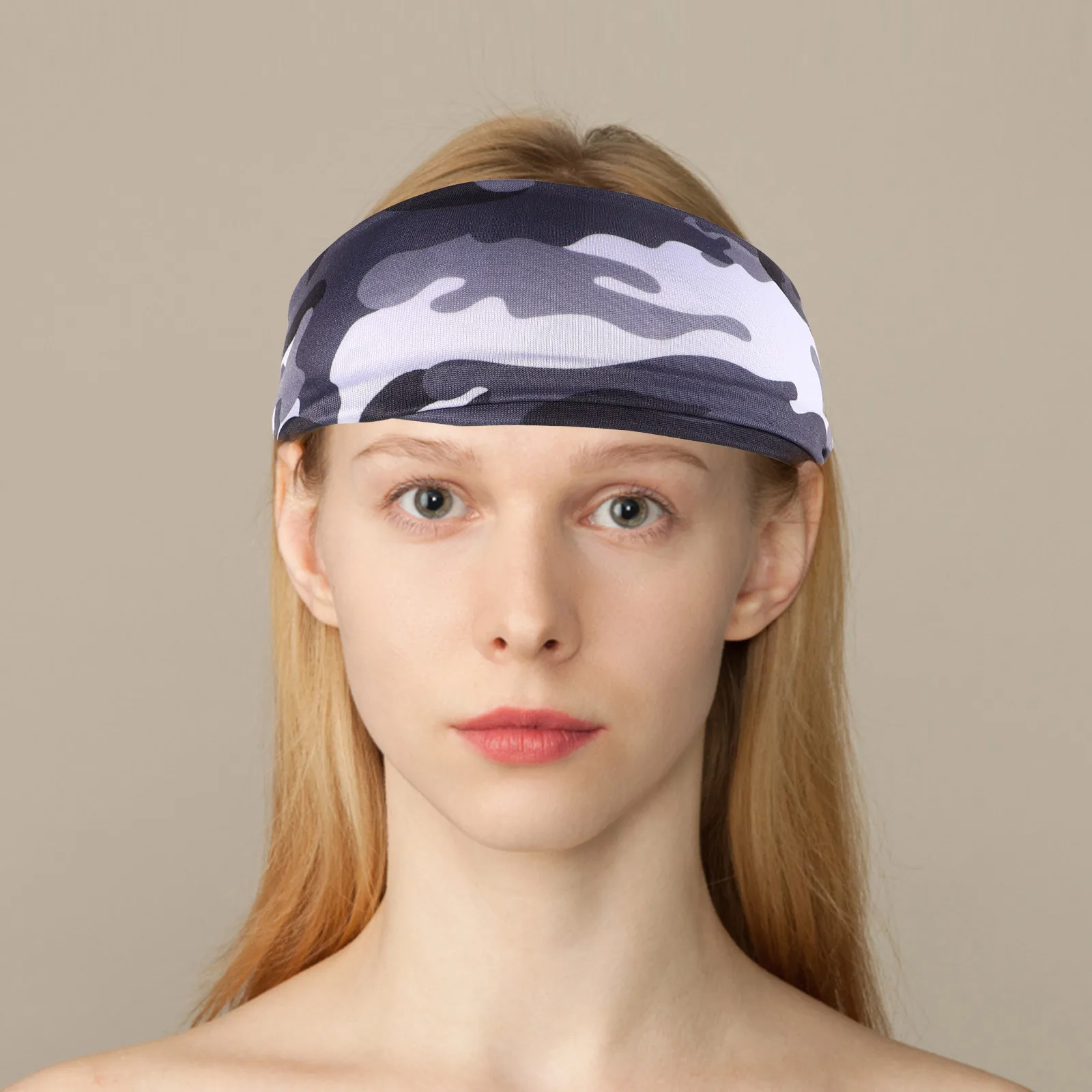 4 قطع من عصابات الرأس للأطفال المموهة، عصابات رأس رياضية مسامية فتل العرق، عصابات شعر رياضية للشباب