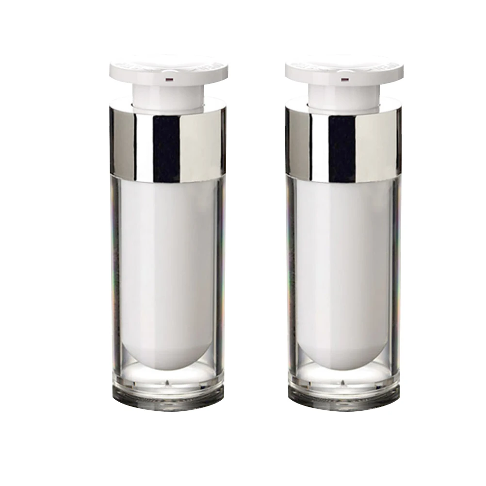 

2Pcs Vacuum Mini Travel Refillable Containers 30ml Portable Refillable Containers Sealed Plastic Cosmetics Storage