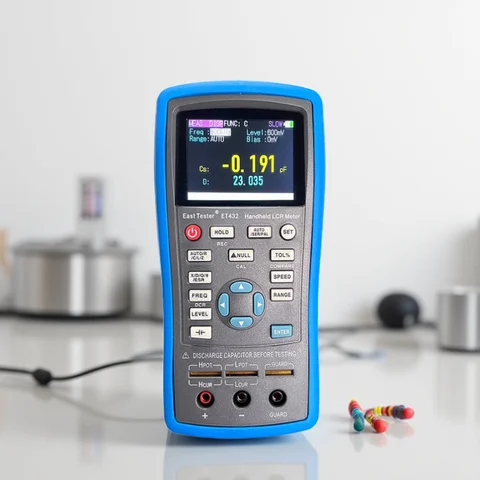 East Tester LCR 디지털 브리지 미터 ET43 USB 휴대용 고정밀 커패시턴스 인덕턴스 저항 테스트 디지털 디스플레이 East Tester LCR 디지털 브리지 미터 ET43 USB 휴대용 고정밀 커패시턴스 인덕턴스 저항 테스트 디지털 디스플레이
