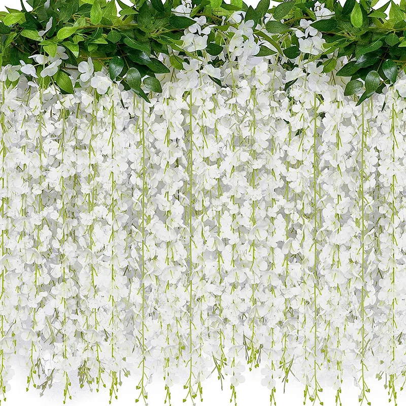 

1.8M Artificial Wisteria Flowers Garland Outdoor Wedding Garden Arch Decor Wedding Hanging Flower Garland Party Fake Flower