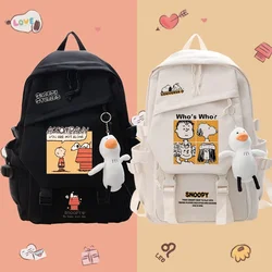 Snoopys Cartoon Schoolbag Boy Girl Student Backpack Large Capacity Shoulders Bag Learning Supplies Children Gifts