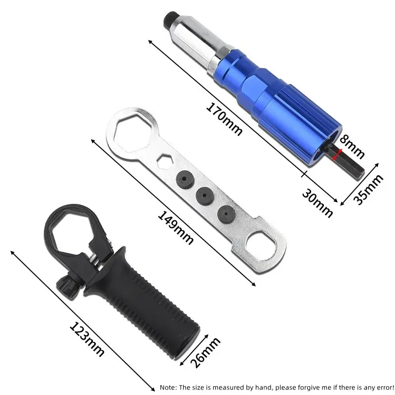 Cordless Riveting Tool Insert Nut Pull Rivet Insert Tool New Electric Rivet Gun Adapter 2.4mm-4.8mm Rivet Nut Gun Drill Adapter