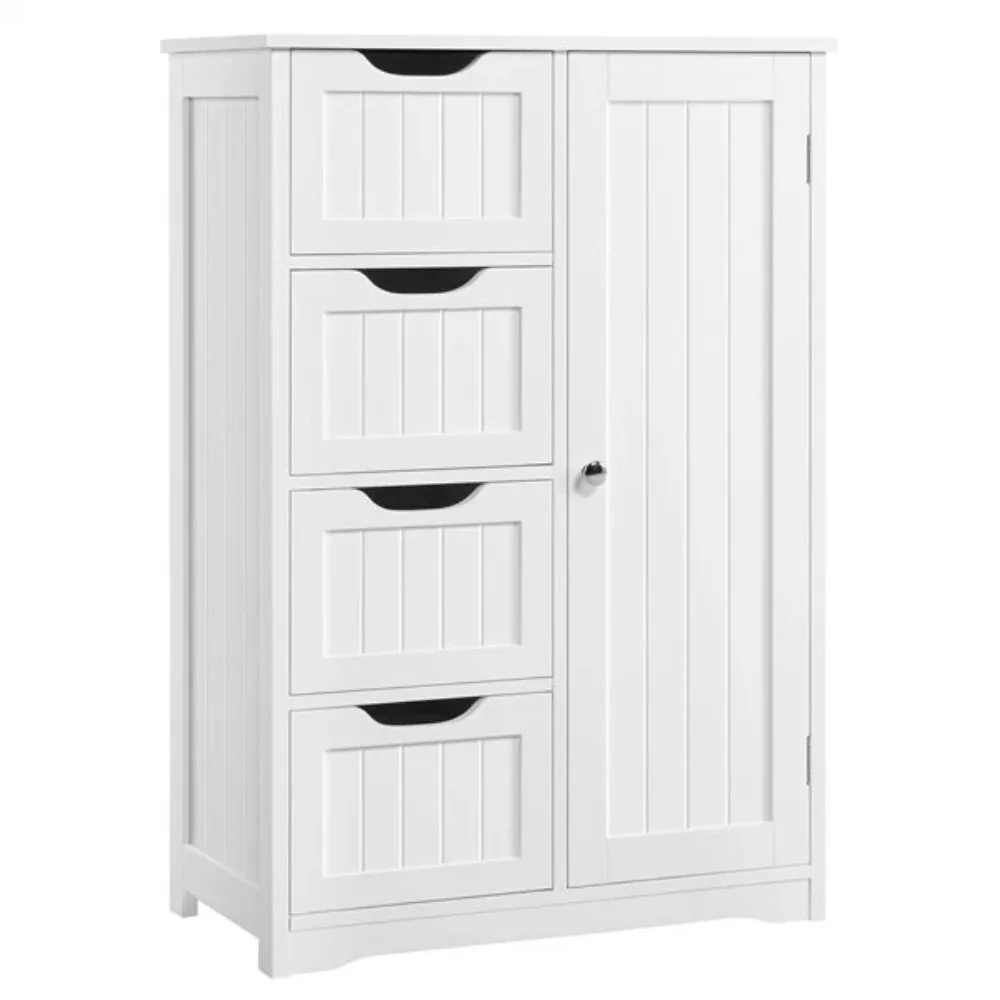 

Bathroom Floor Cabinet Free Standing Storage Organizer w/ 4 Drawers for Bathroom Living room Bedroom