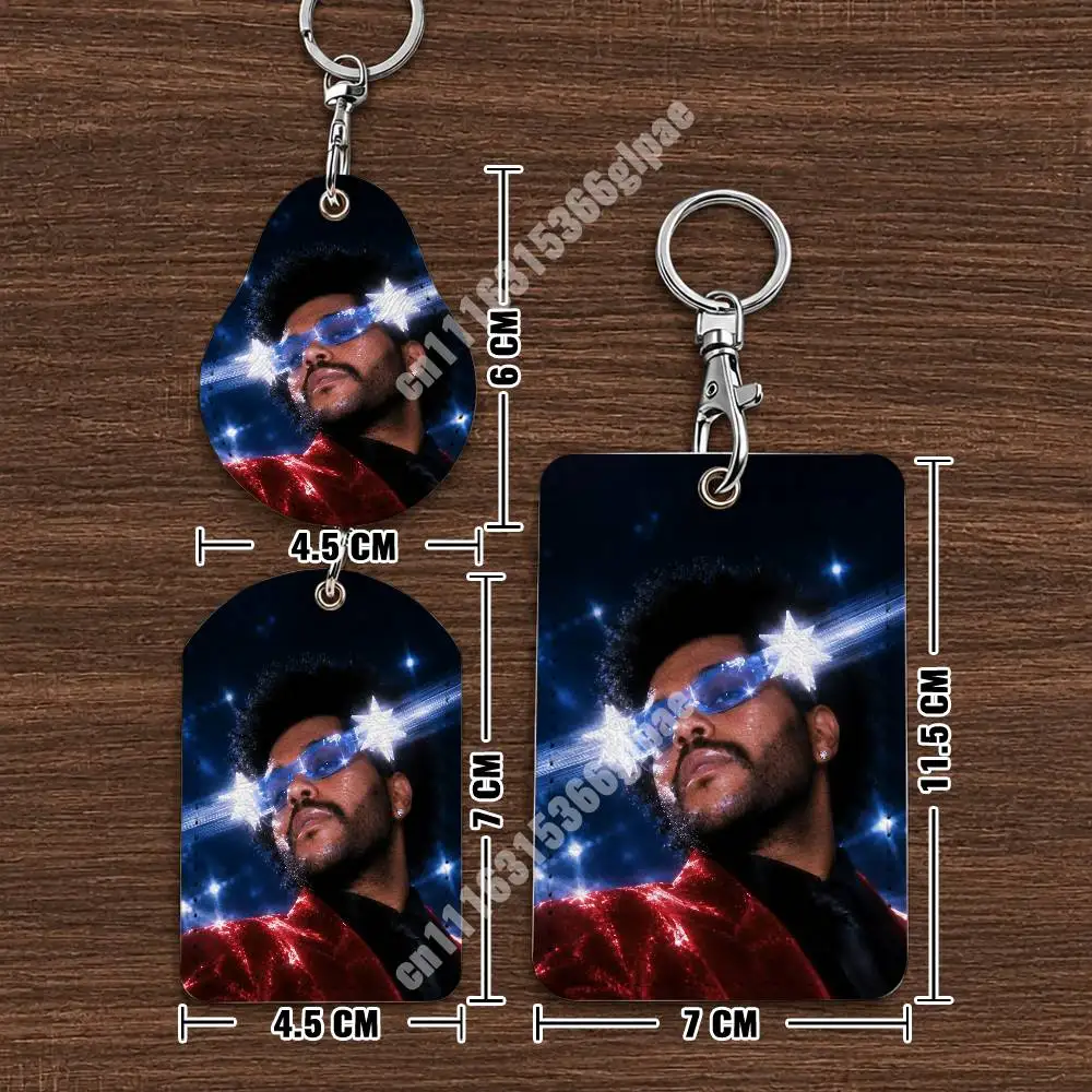 The W-Weeknd Starboy After Hours Til Dawn Leather Keychain Card Holder for Airtag & Luggage Tags Casual Tracker Cover